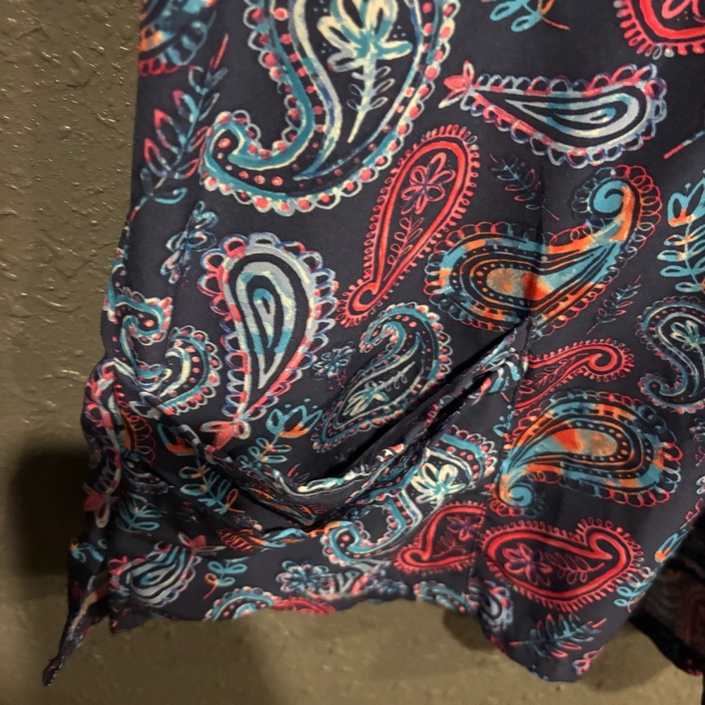 Colorful Paisley Women's Butter Soft Scrub Top - Picture 2 of 5